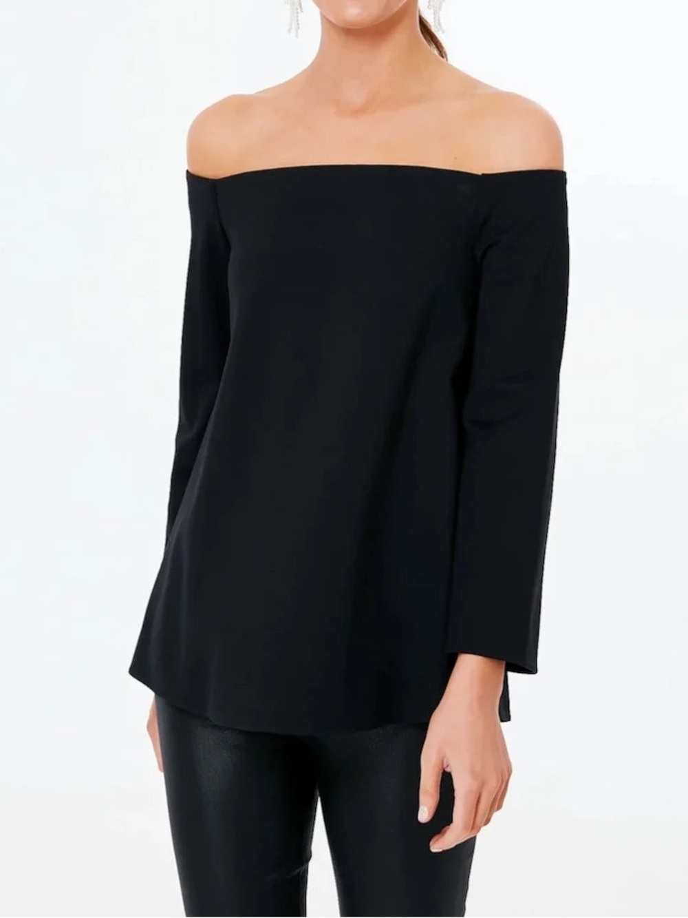 Tuckernuck Black Off Shoulder 3/4 Sleeve Top Size XL